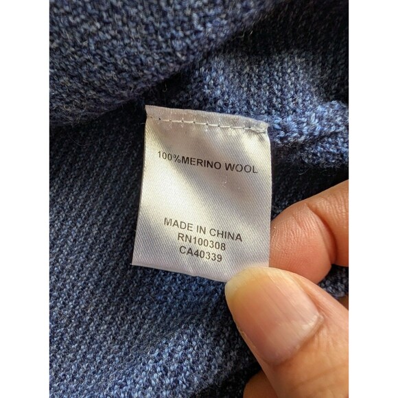 Peter Millar Two-Color Broken Jersey 1/4 Zip Golf Pullover Sweater Wool Navy XXL - Picture 5 of 8